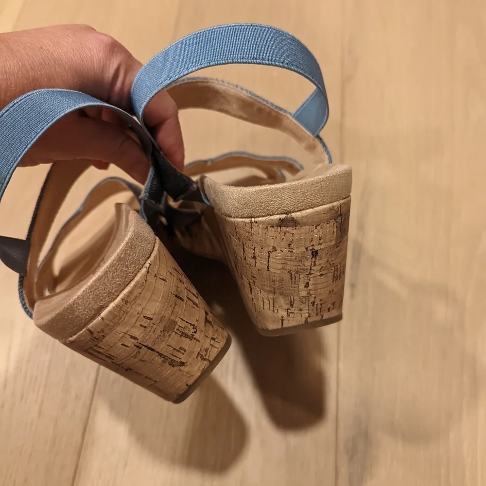 Life Stride Women's Blue Wedge Sandals